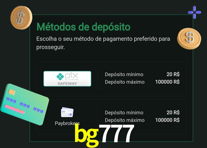 O cassino bg777 oferece uma grande variedade de métodos de pagamento